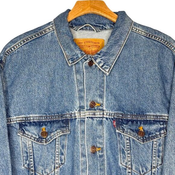 Levis Vintage Denim Trucker Jacket 70507-0389 Made In USA Men’s Sz L - Picture 3 of 6
